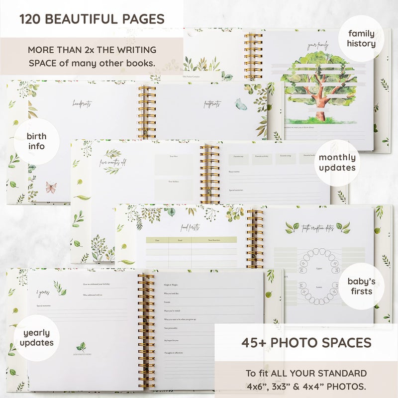 ZIRI & ZANE Keepsake Memory Book for Baby Boy or Girl Timeless First 5 Year Baby Book A Milestone Book to Record Every Event from Birth to Age 5 Gender Neutral Journal Scrapbook Photo Album - Image 5
